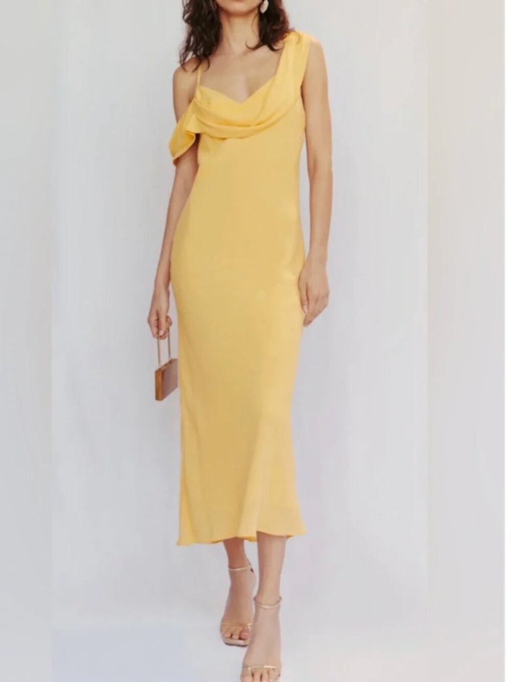 Reformation Yellow Reya Dress Size 6 - Only worn once!